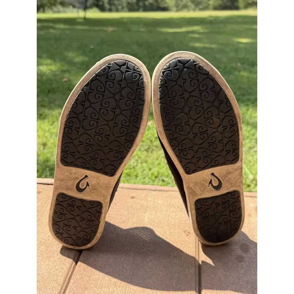Olukai Pehuea Womens 8 Black Mesh Slip On Sneakers 20271-4040 Casual Shoes